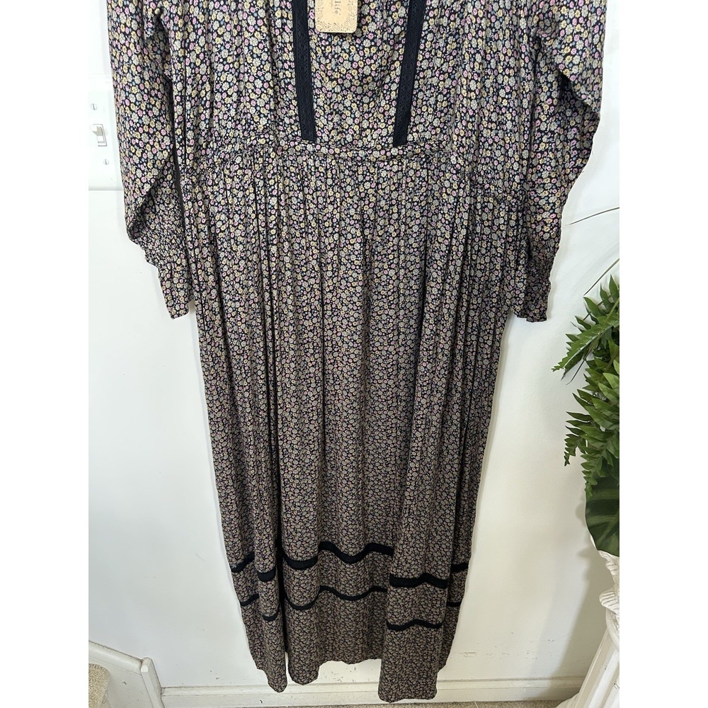 NWT Natural Life Multicolor Floral Pattern Prairie Maxi Long Dress Boho Sz S‎ - Picture 4 of 8